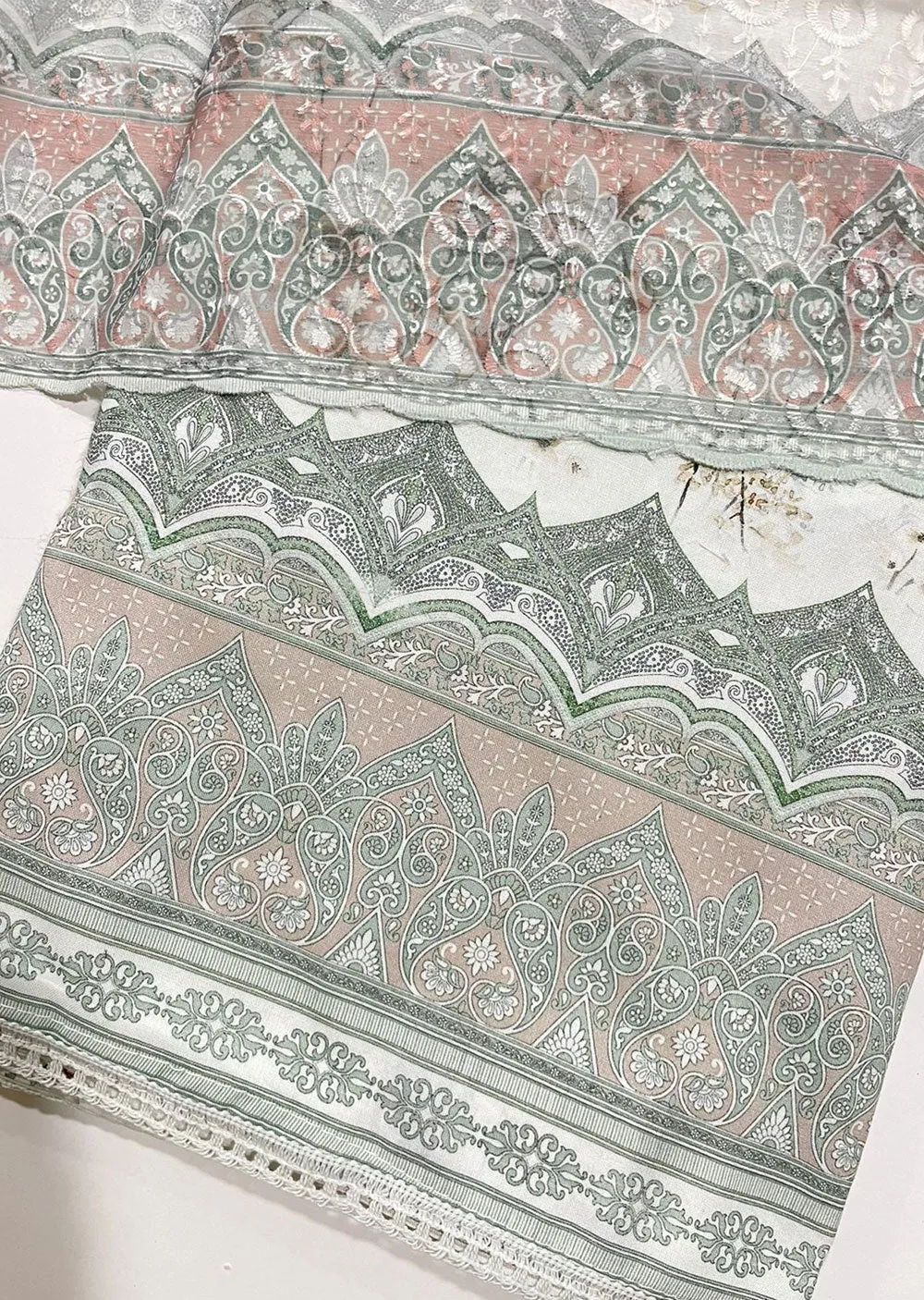 D436 - Green Unstitched Cotton Suit