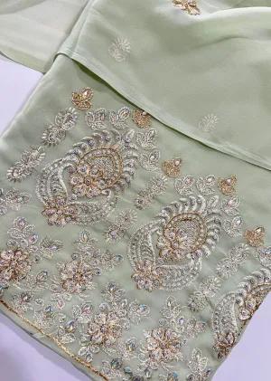 D9721 Mint Unstitched Georgette Suit