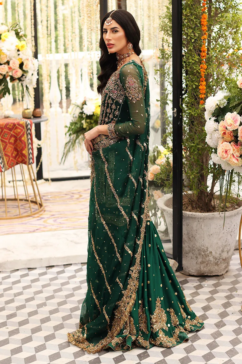 Dark Green Gharara Kameez for Pakistani Mehndi Wear