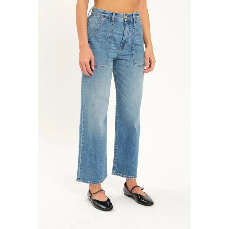Daze Denim Pleaser High Rise Wide Ankle - Text Me