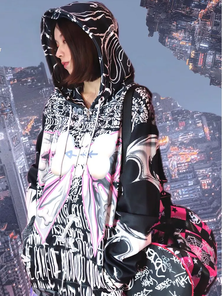 Digital Hooded Velvet Sweatshirt