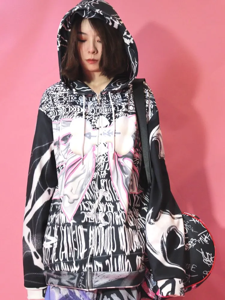 Digital Hooded Velvet Sweatshirt