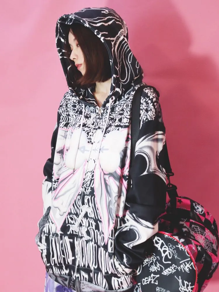 Digital Hooded Velvet Sweatshirt
