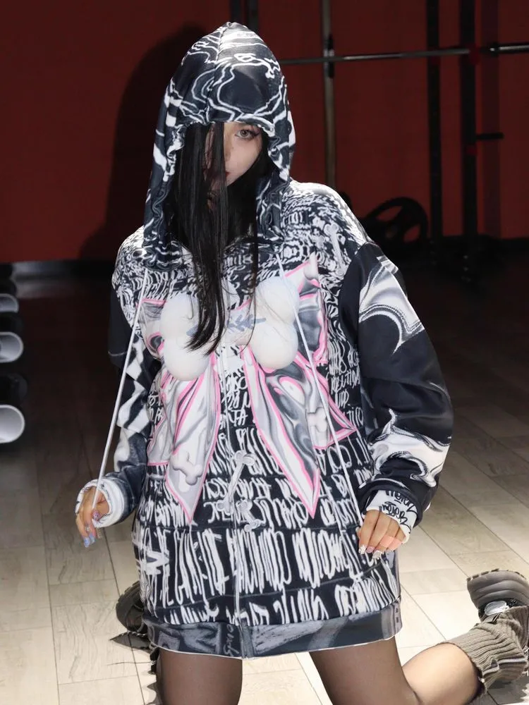 Digital Hooded Velvet Sweatshirt