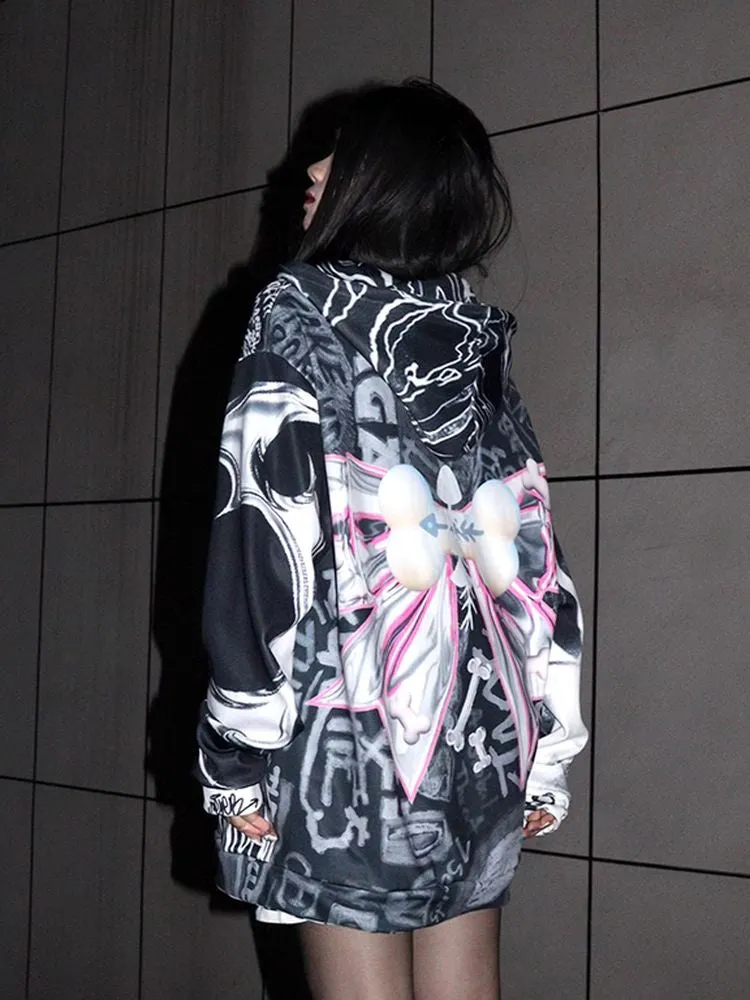 Digital Hooded Velvet Sweatshirt