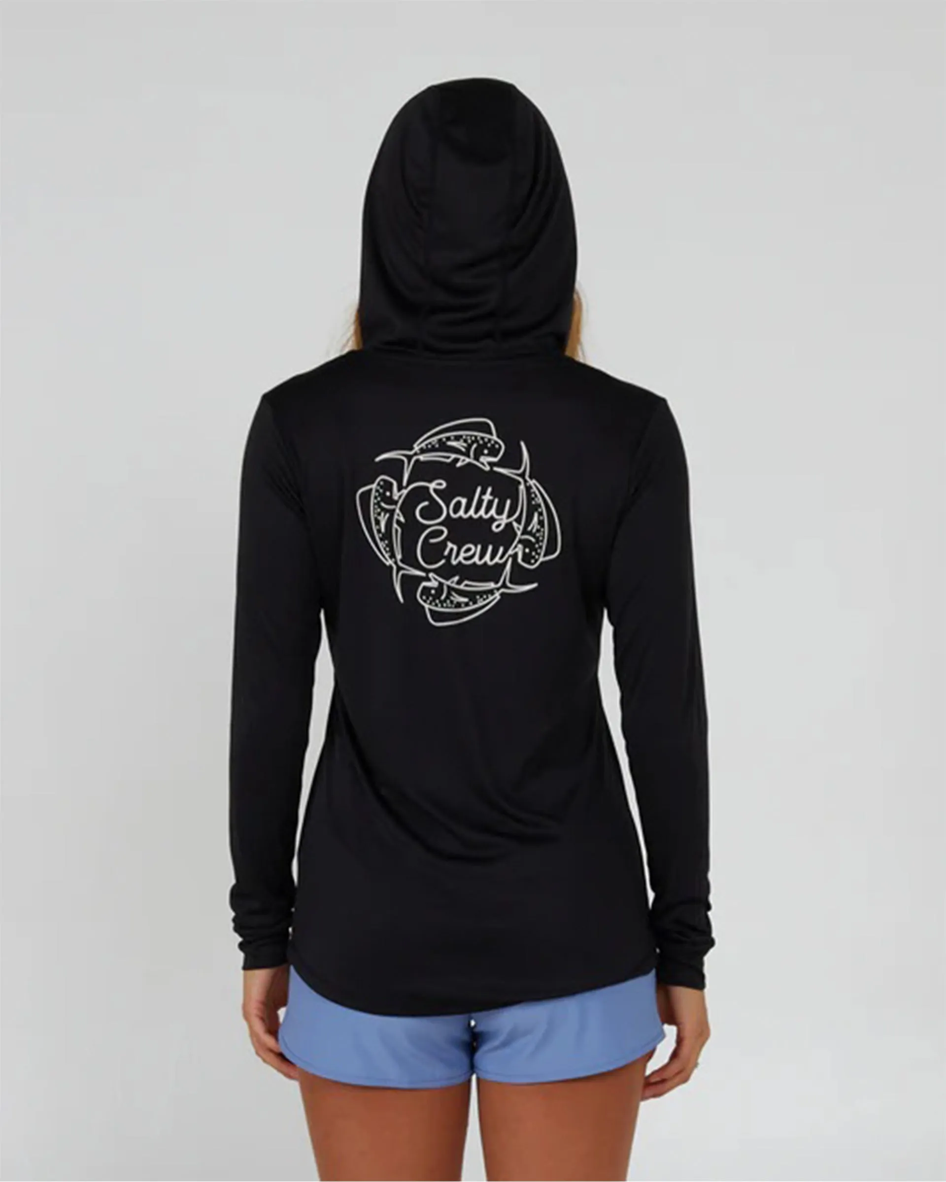 Drawn In Circles Hooded Sunshirt - Black