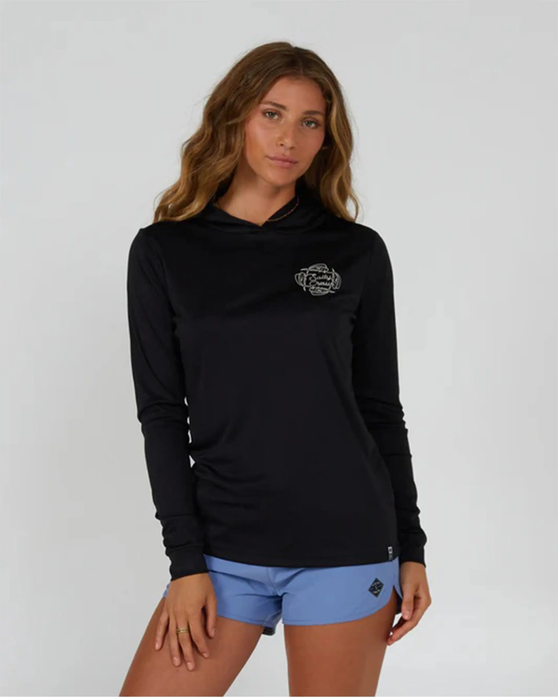 Drawn In Circles Hooded Sunshirt - Black