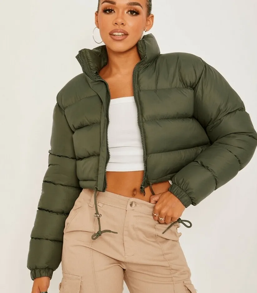 Drawstring puffer jacket