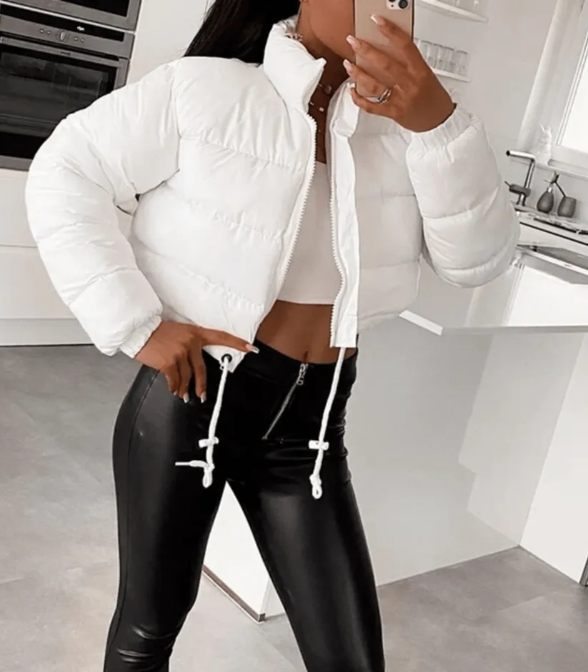 Drawstring puffer jacket