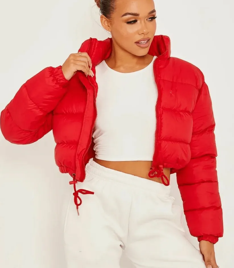 Drawstring puffer jacket