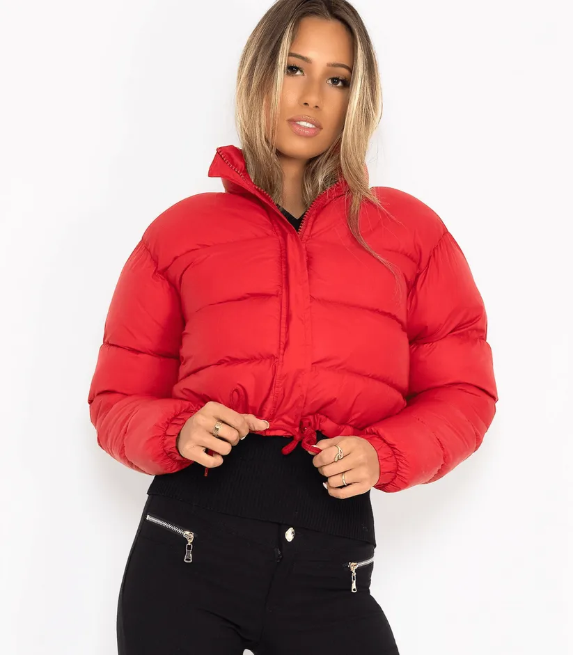 Drawstring puffer jacket