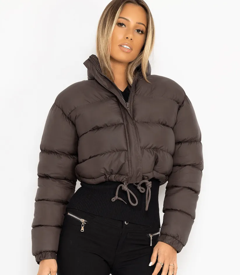 Drawstring puffer jacket