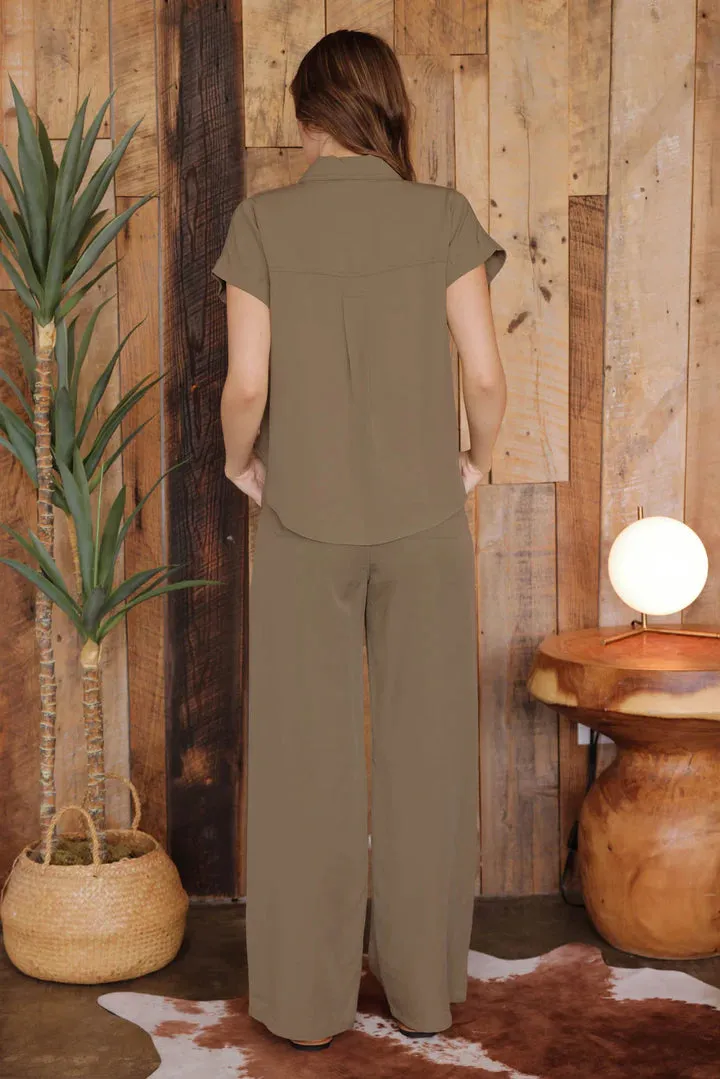 Drawstring Wide Leg Pants