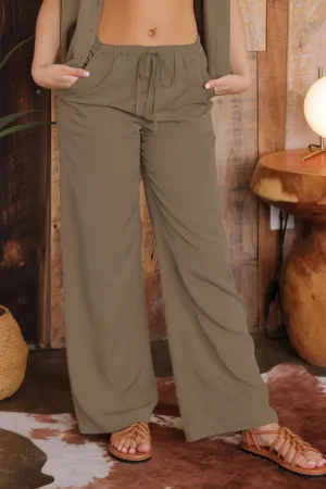 Drawstring Wide Leg Pants