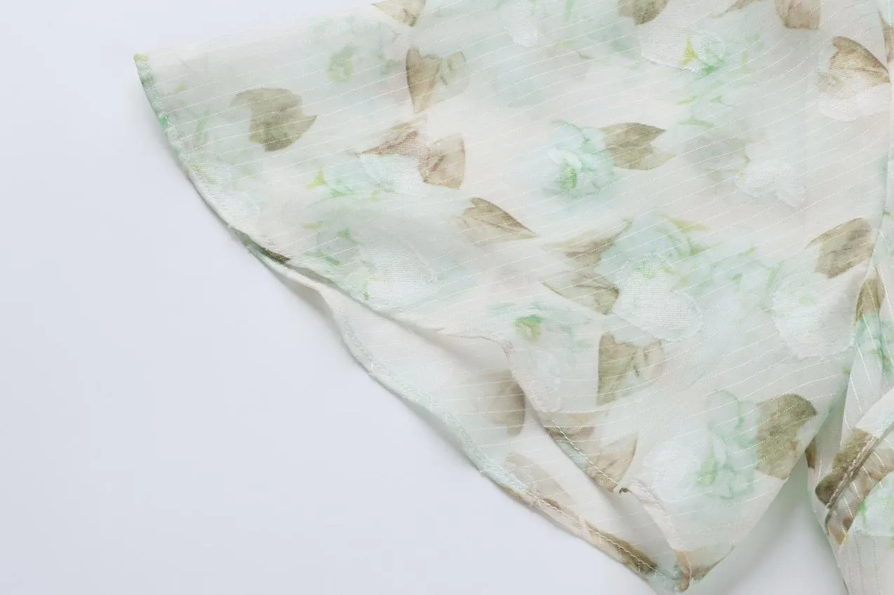 Elegant A-line Dress with Full Floral Print for Women