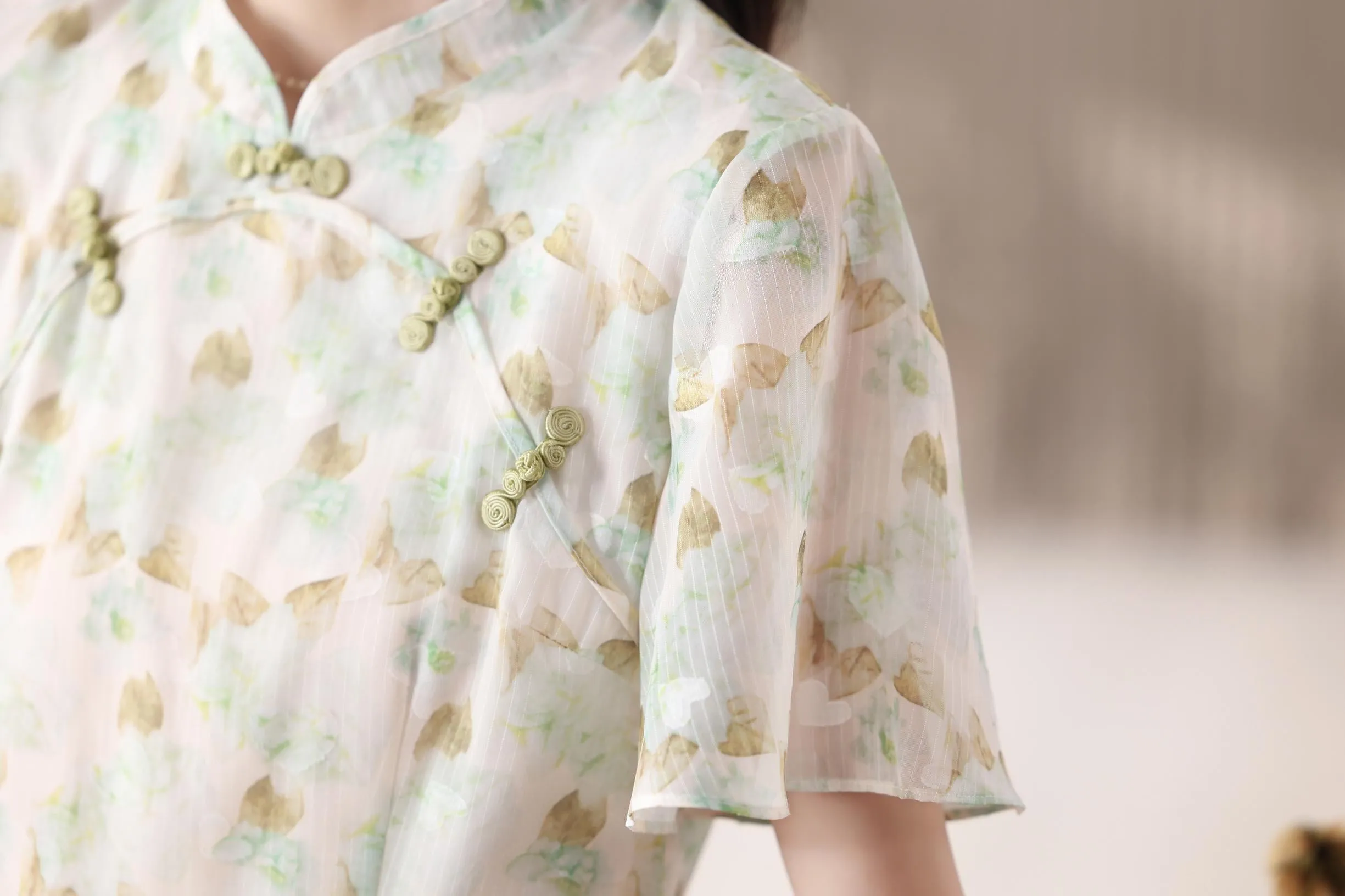 Elegant A-line Dress with Full Floral Print for Women