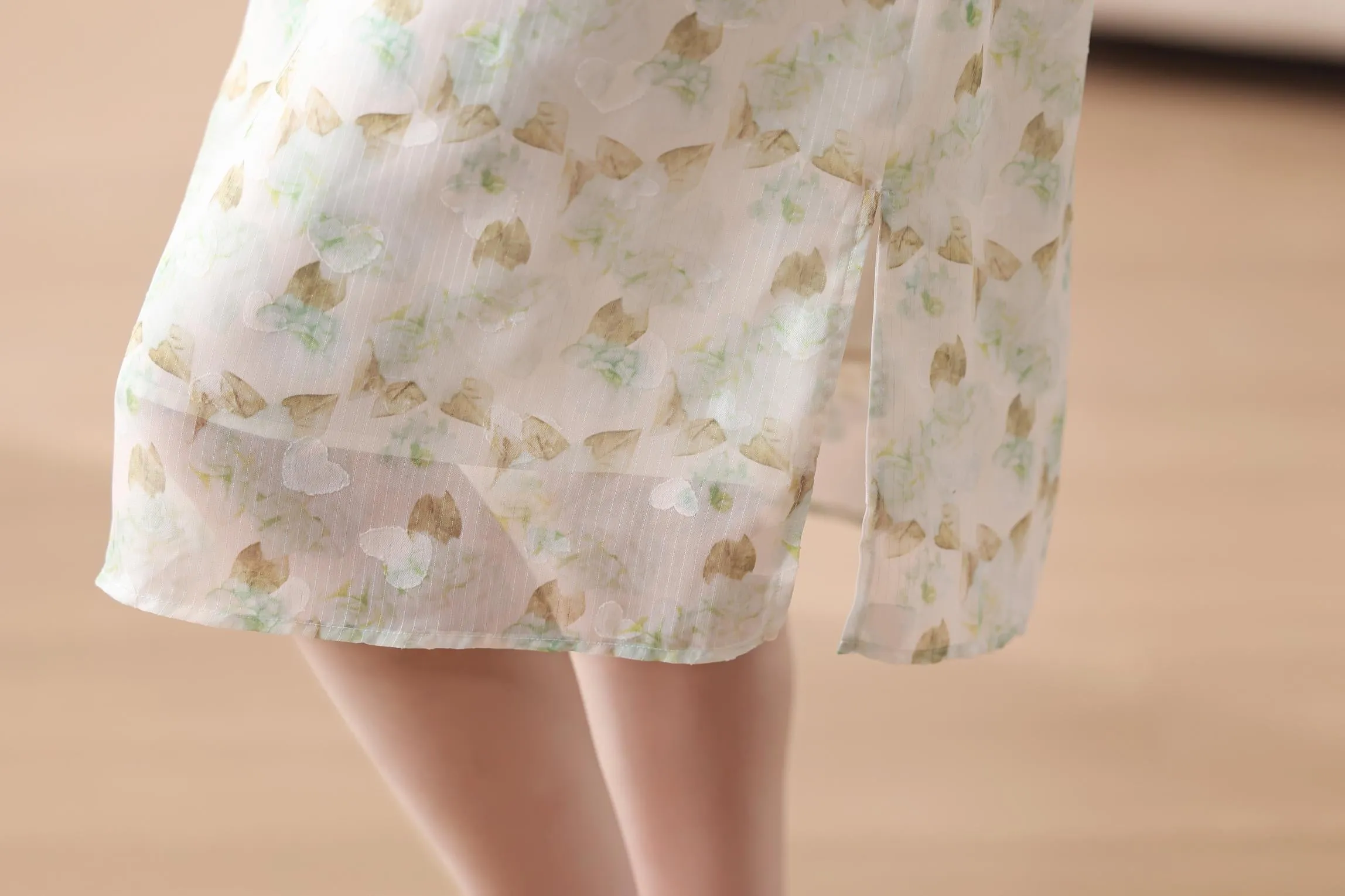 Elegant A-line Dress with Full Floral Print for Women
