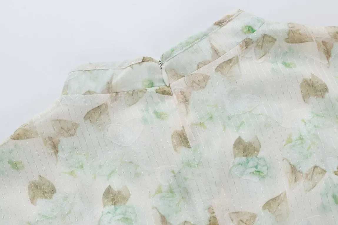 Elegant A-line Dress with Full Floral Print for Women