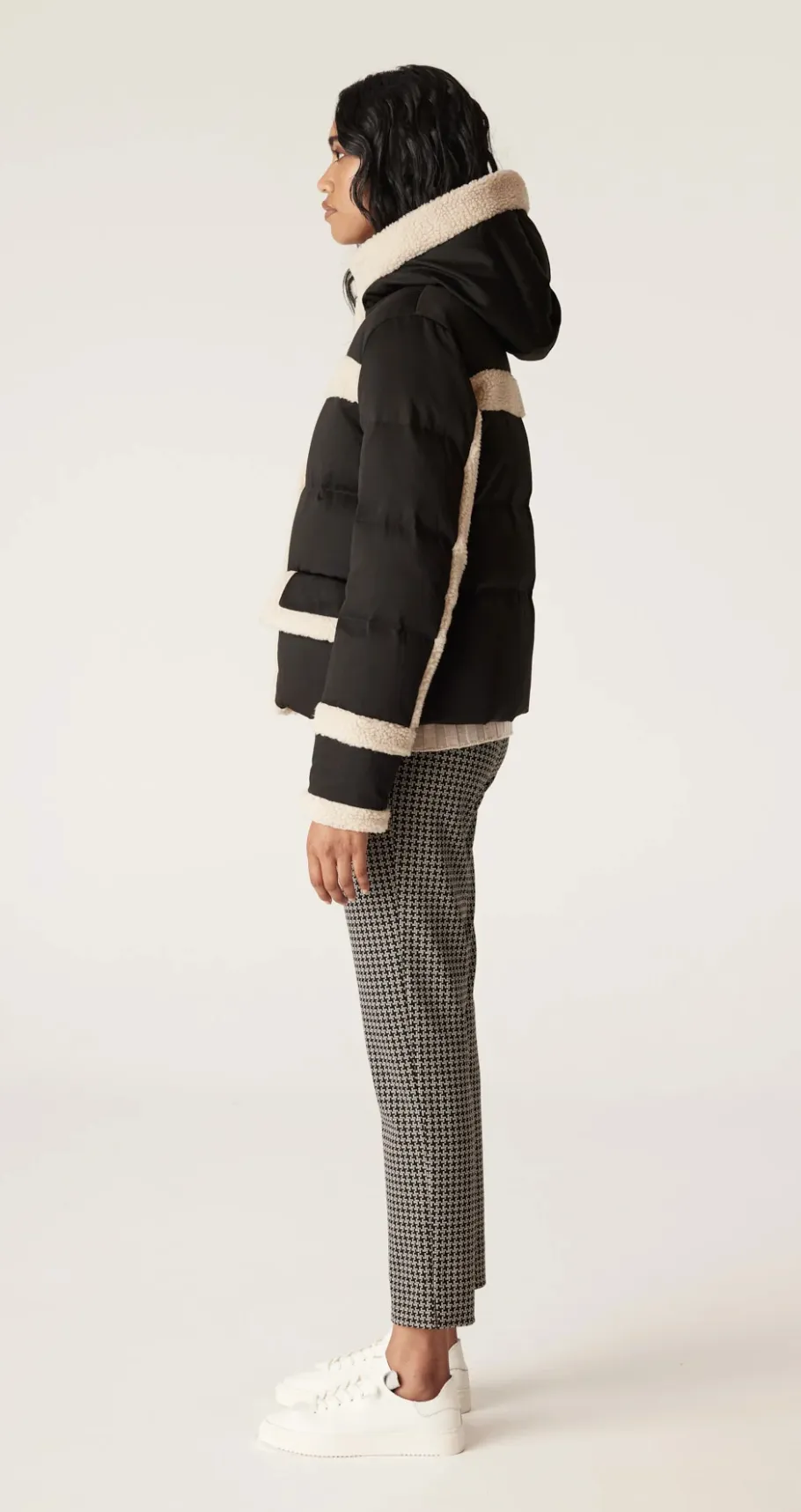Elke Shearling Puffer | Black