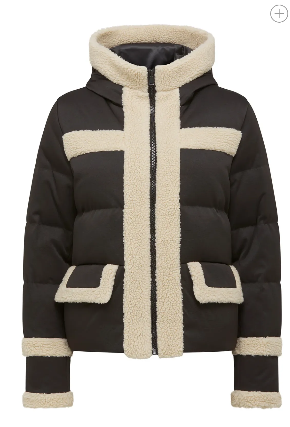 Elke Shearling Puffer | Black
