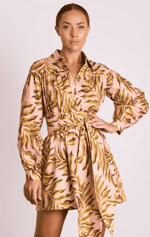 Elody Shirt Dress - Blush