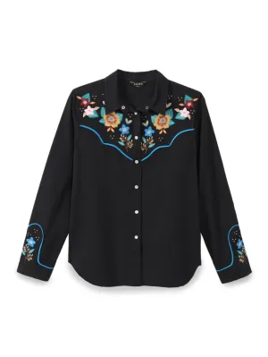 Embroidered Button-up Shirt