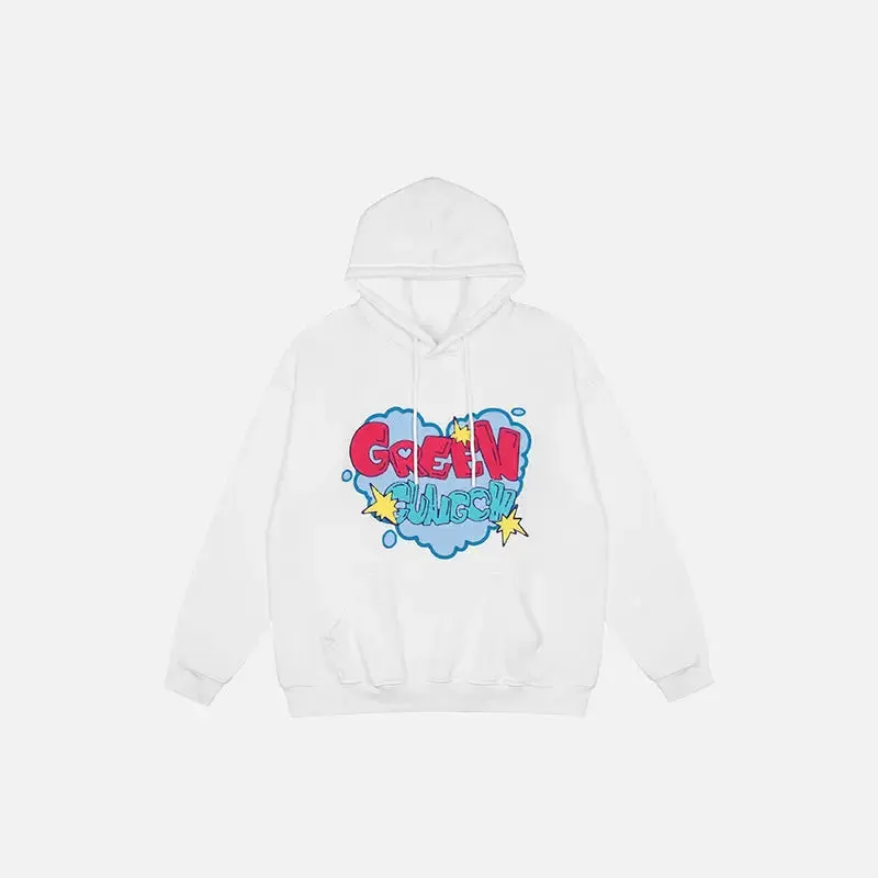 Embroidered Heart Fleece Hoodie for Comfort and Style