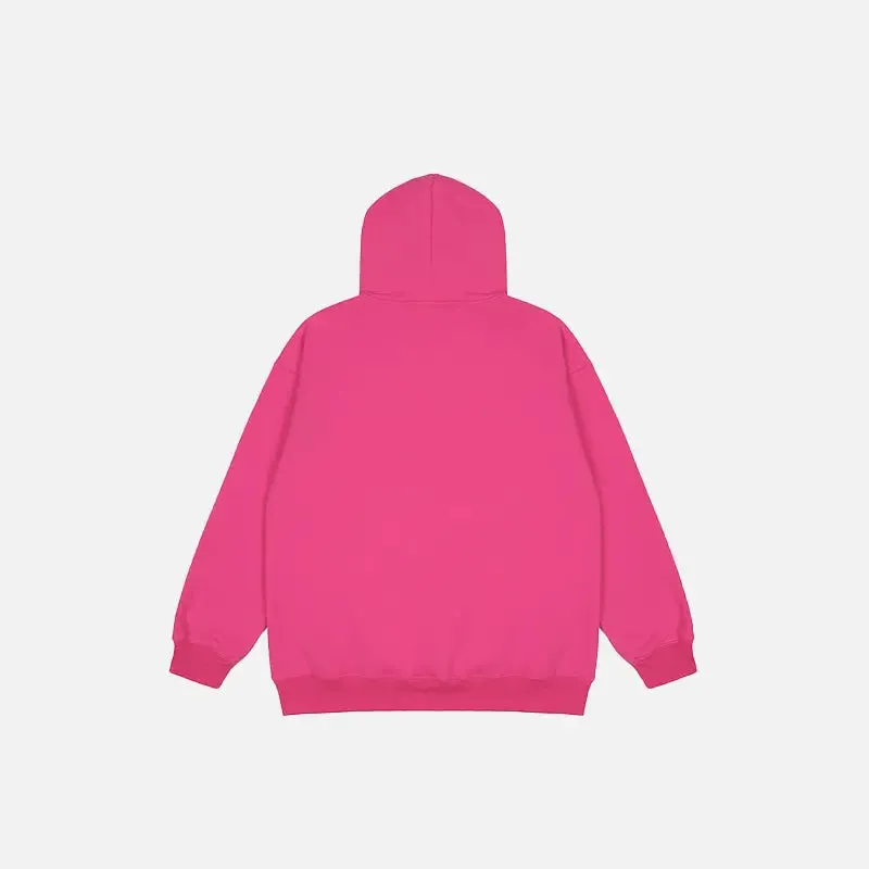 Embroidered Heart Fleece Hoodie for Comfort and Style