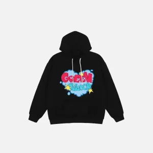 Embroidered Heart Fleece Hoodie for Comfort and Style