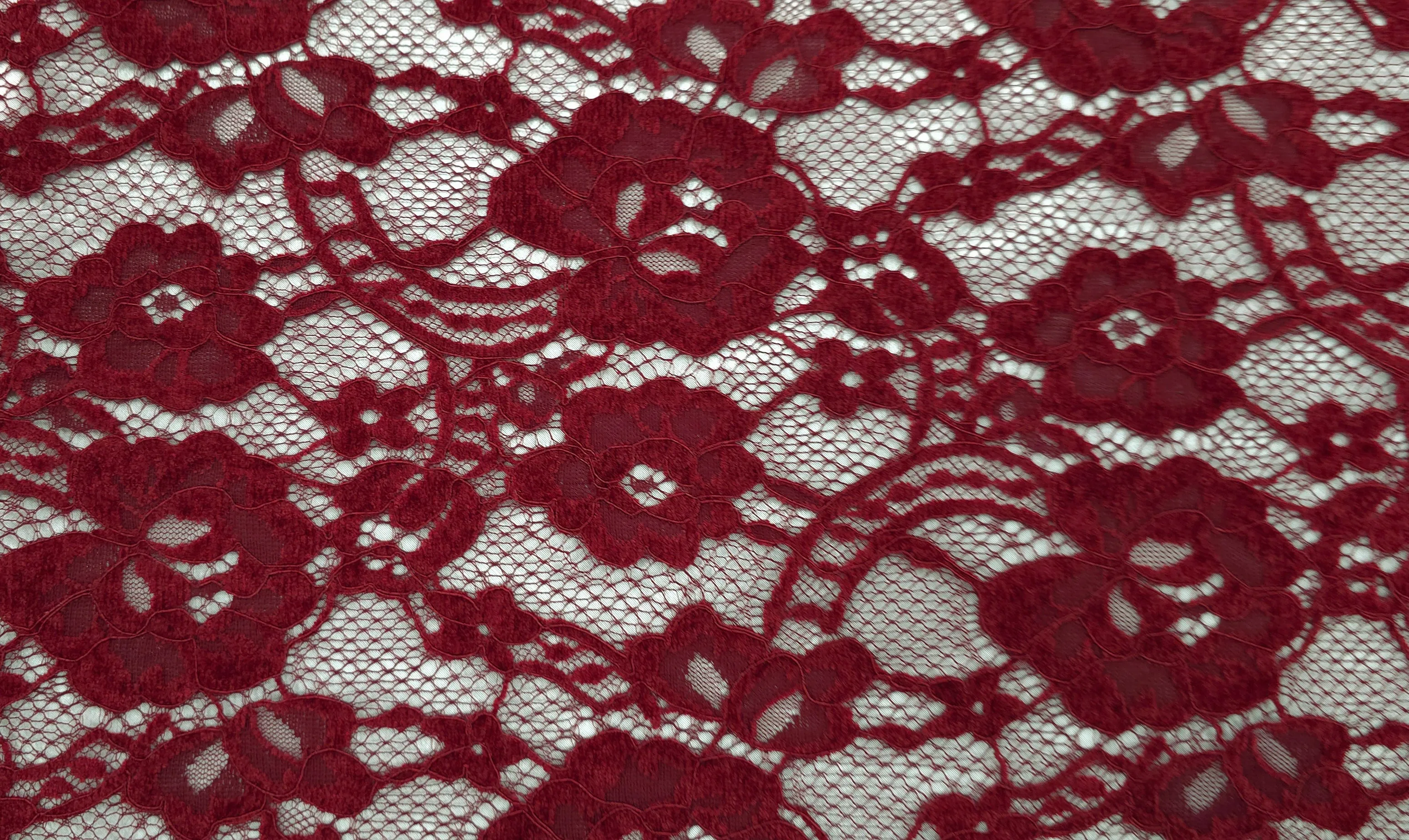 Embroidered Lace Elegance Red