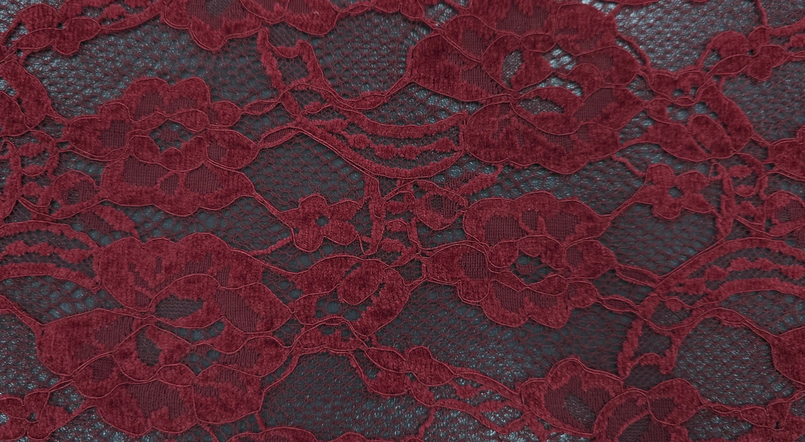 Embroidered Lace Elegance Red