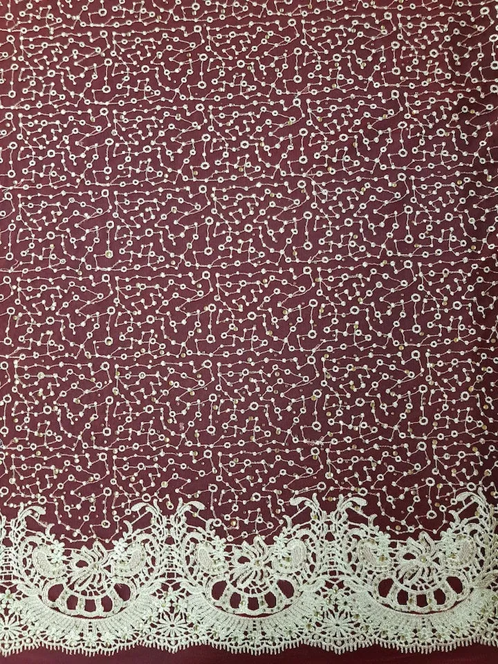 Embroidered Lace Golden Sunrise