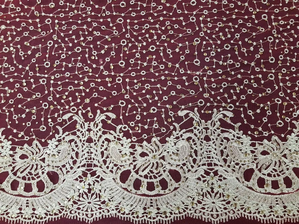 Embroidered Lace Golden Sunrise
