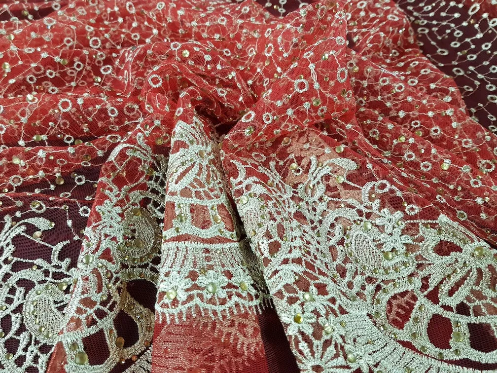 Embroidered Lace Golden Sunrise