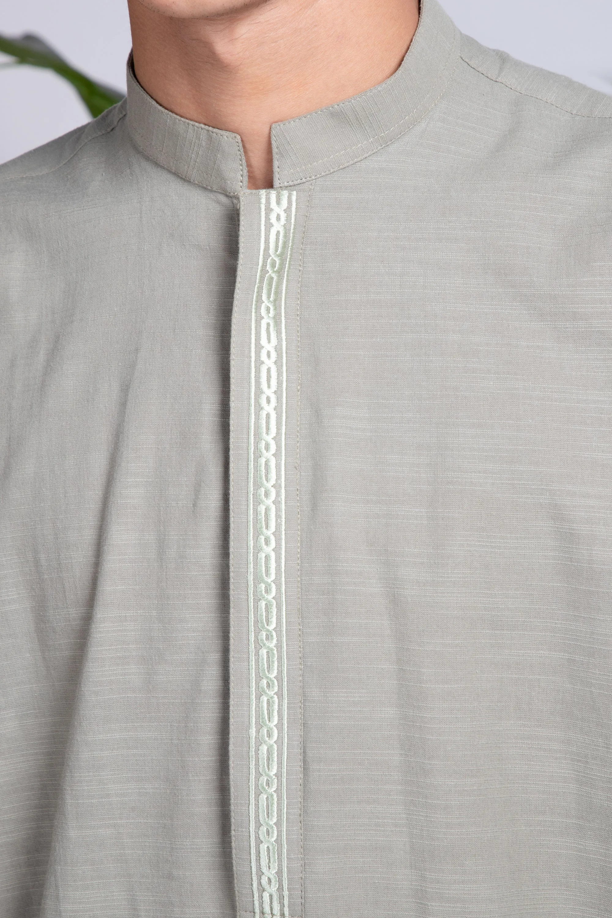Embroidered Placket Kurta