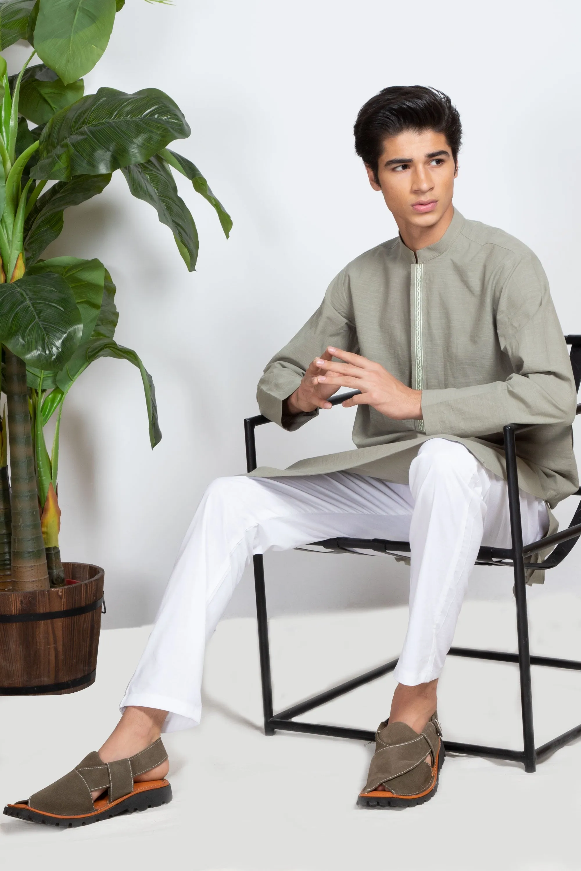 Embroidered Placket Kurta