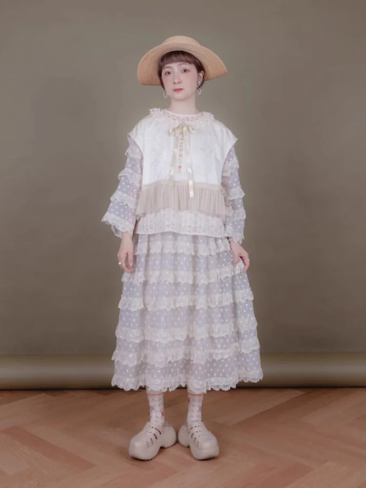 Embroidered silk cotton skirt【s0000006880】
