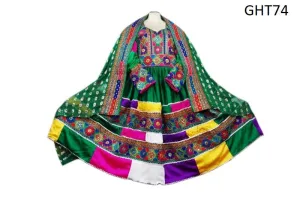 Exquisite Afghan Fashion Tribal Art Bridal Gown with Kuchi Frock Design