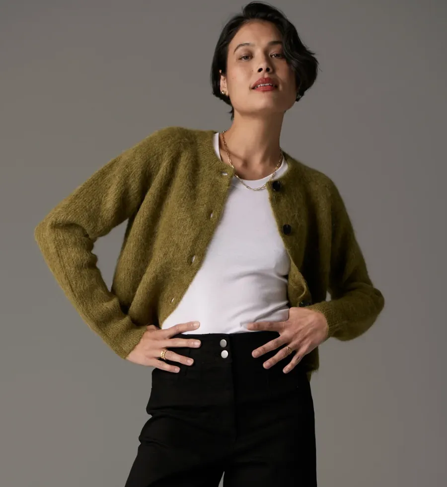 Finlay Cardigan in Green by Pol
