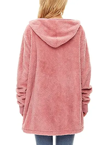 Fleece Hooded Cardigan