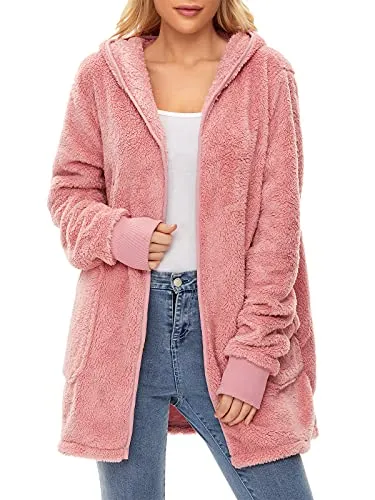 Fleece Hooded Cardigan