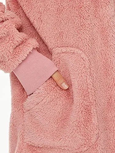 Fleece Hooded Cardigan