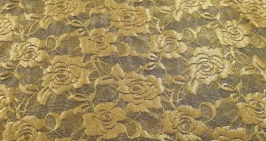 Foil Stretch Lace Gold