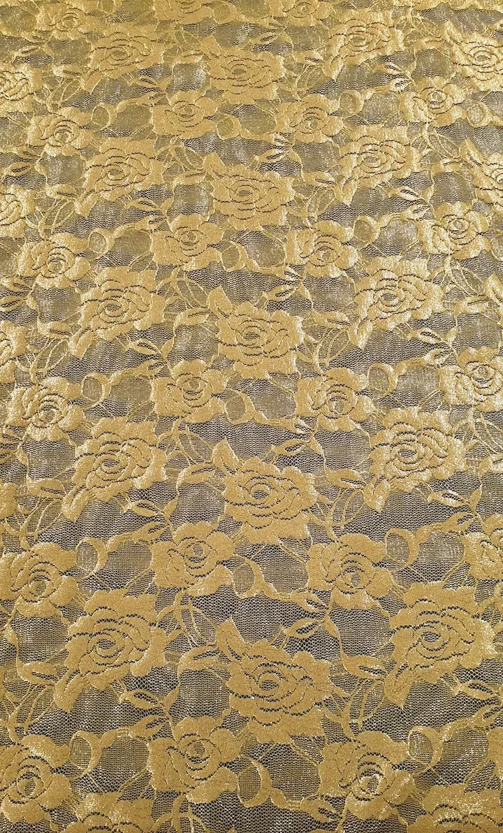 Foil Stretch Lace Gold