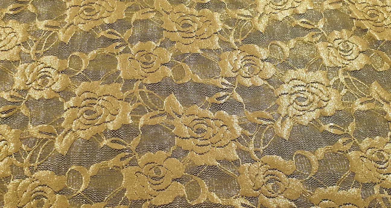 Foil Stretch Lace Gold