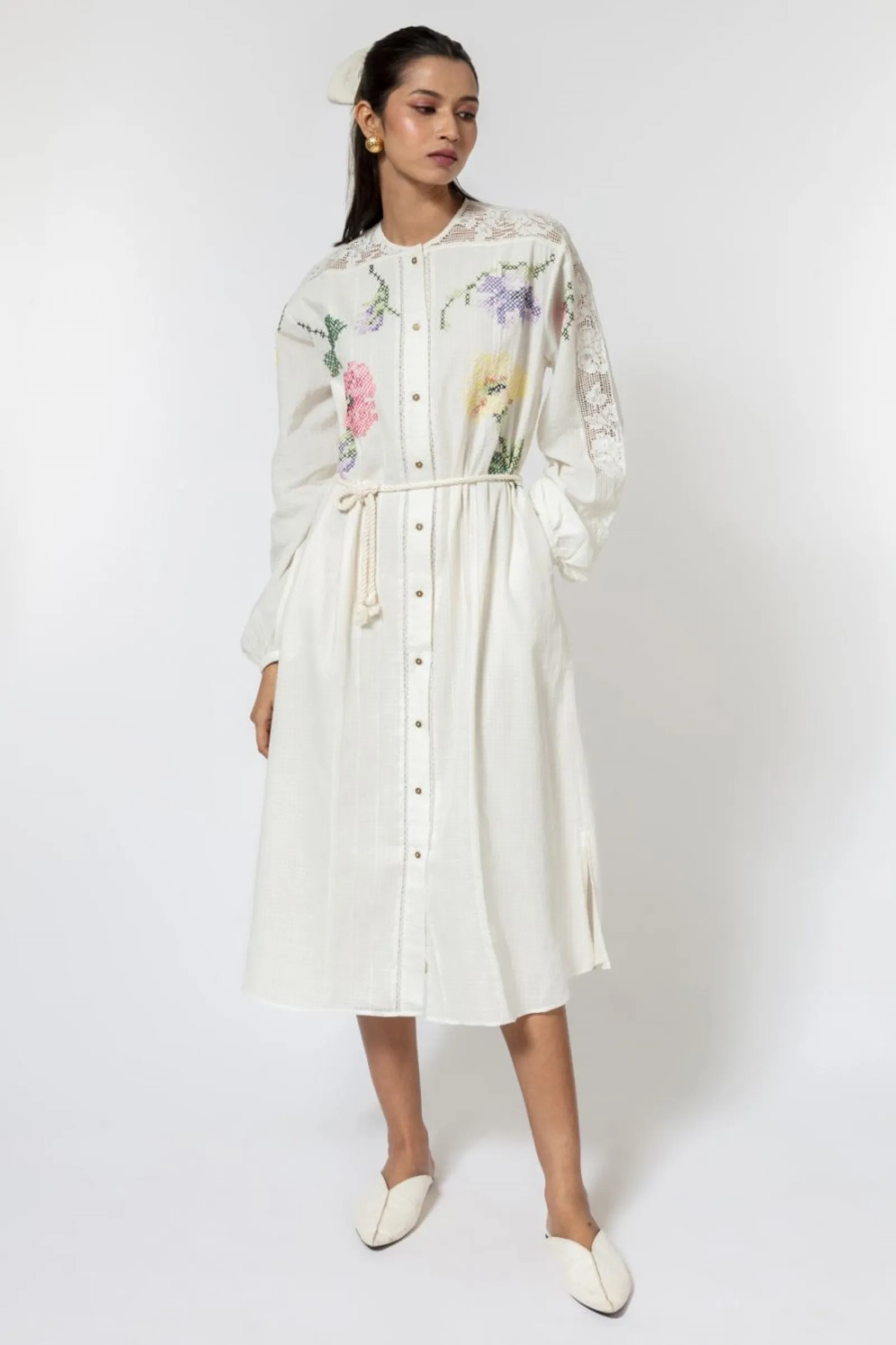 Frangipani Shirt Dress