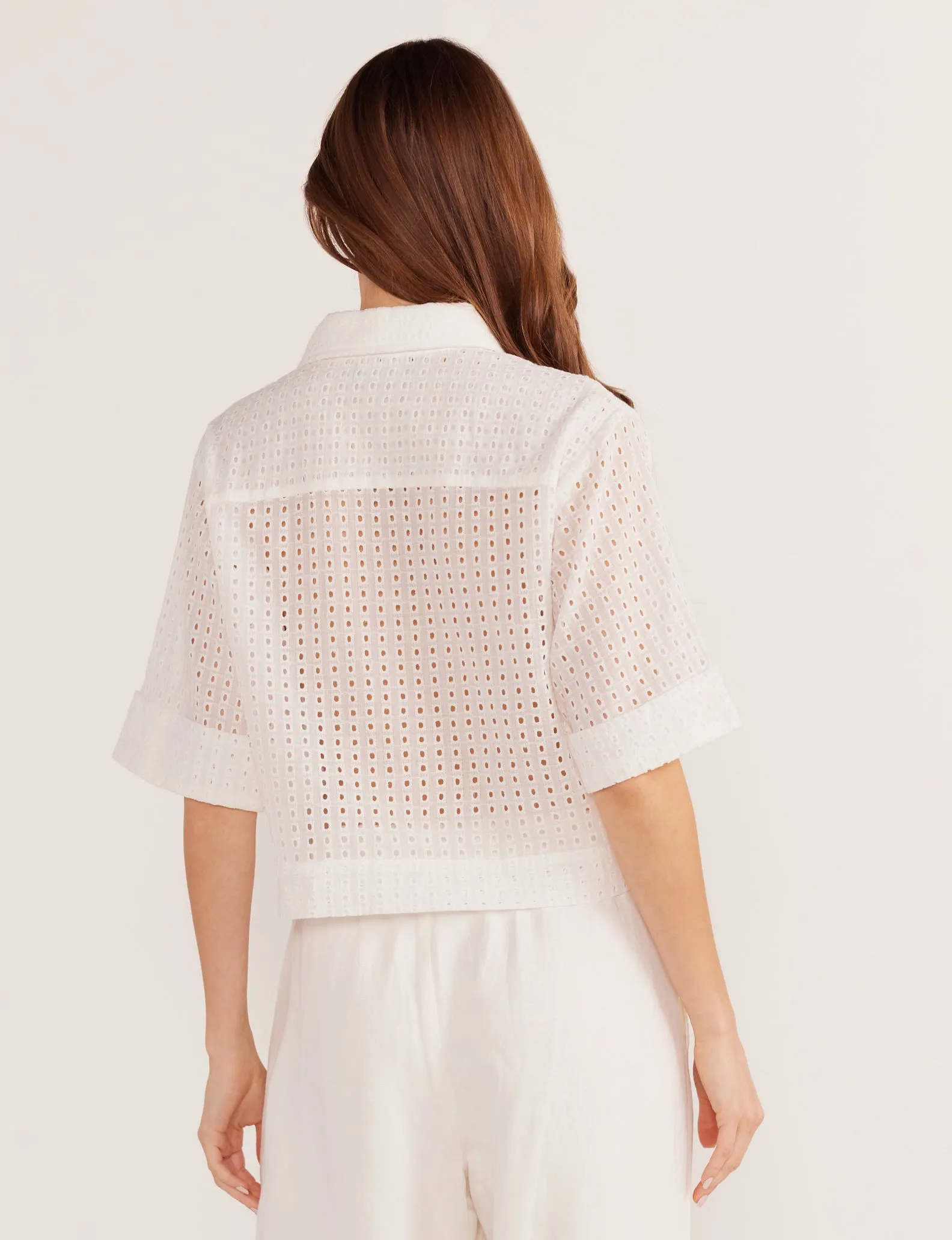 Frida Broderie Crop Shirt