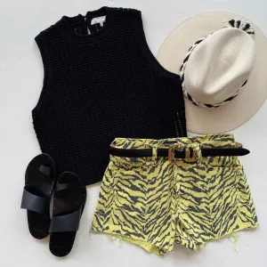 Frws25 Black Crochet Tank