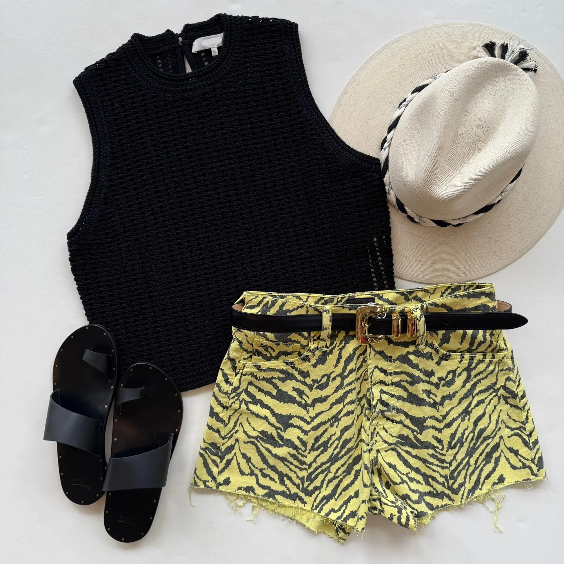 Frws25 Black Crochet Tank