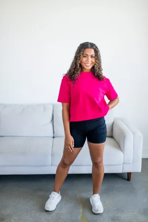 Fuchsia Boxy Knit Top